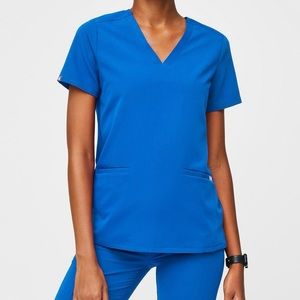 Figs Women's Royal Blue Casma™ - Three-Pocket Scrub Top - Large